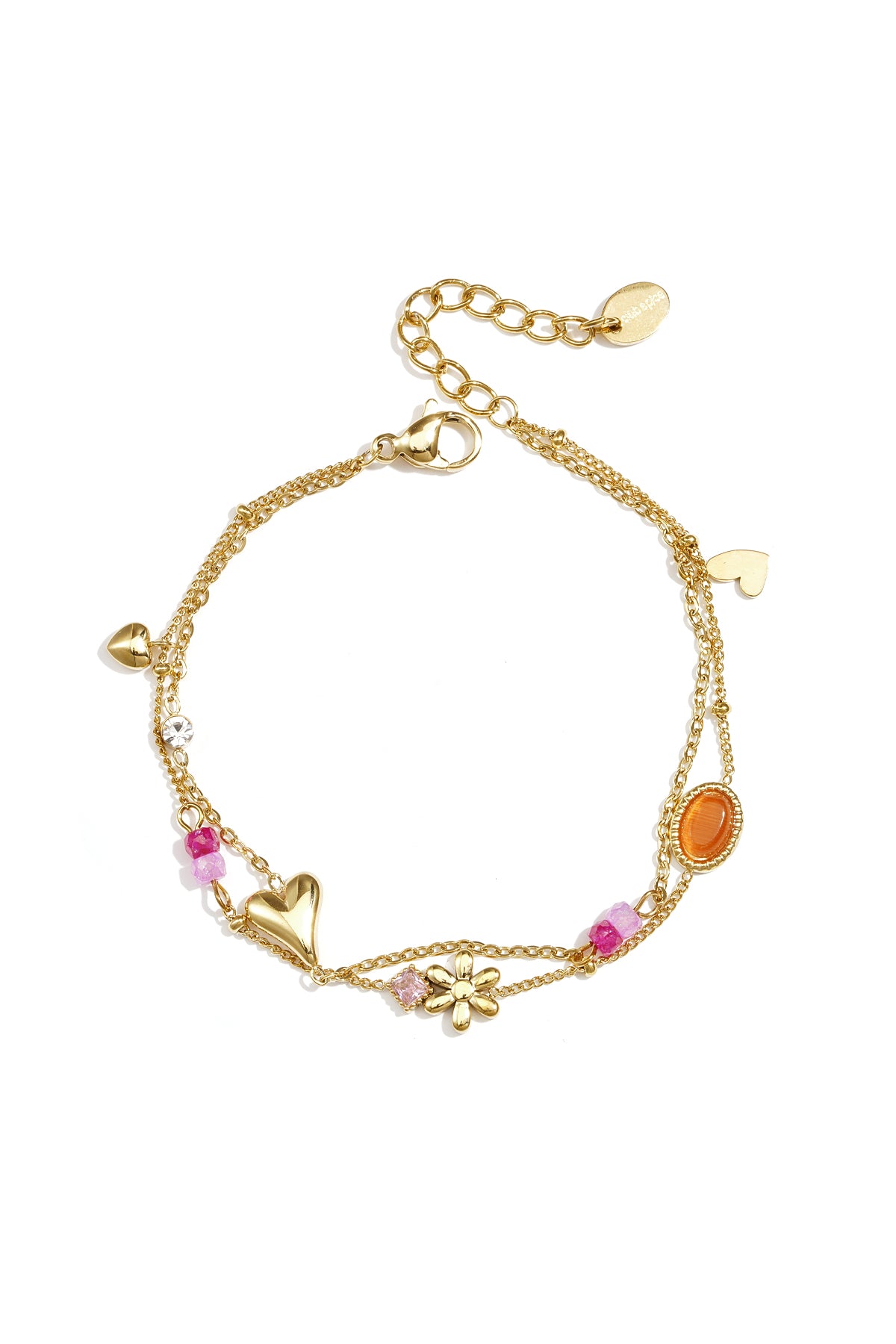 Elegant Gold Heart Charm Bracelet for Women