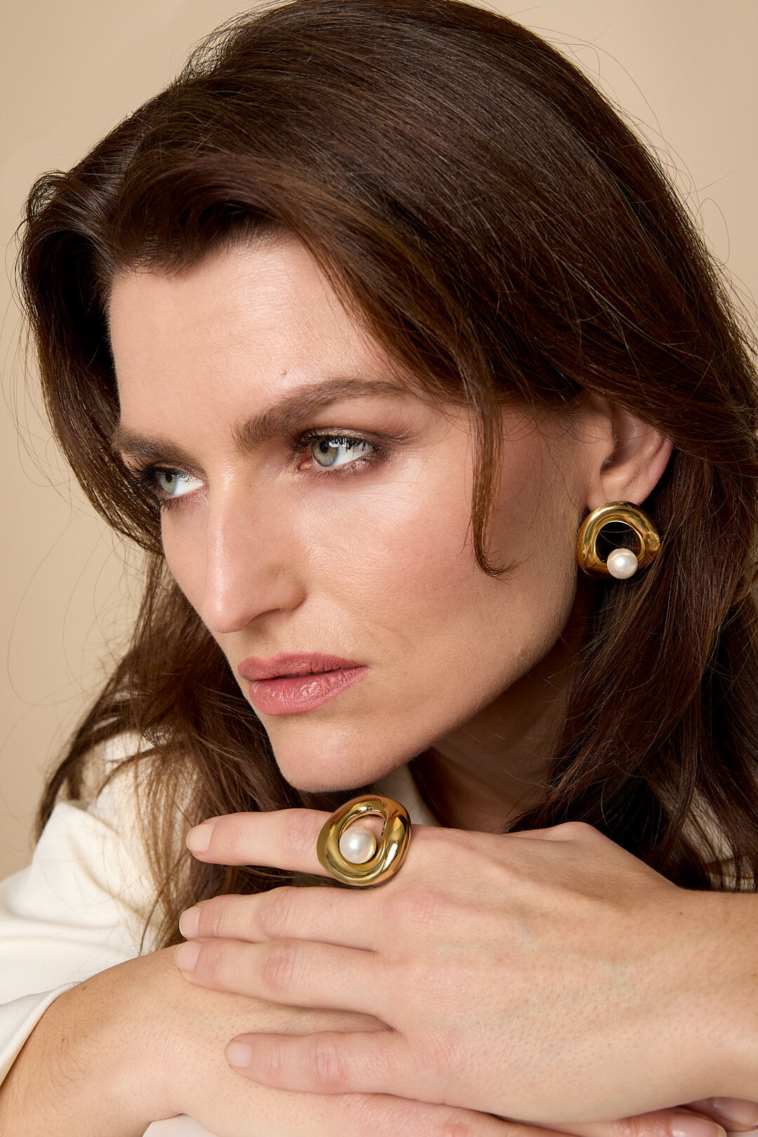 Elegant Adjustable Statement Ring in Silver & Gold
