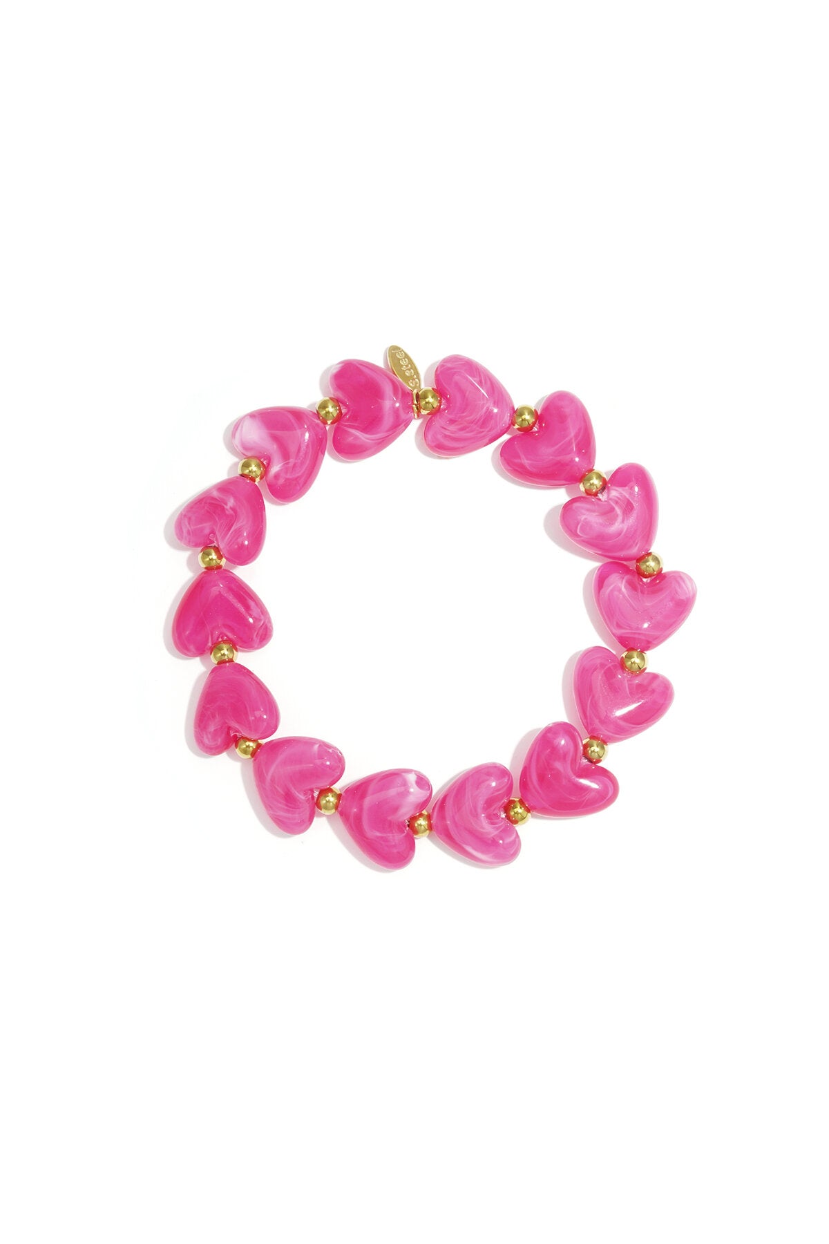 Armband hart kralen wit/gebroken wit acryl