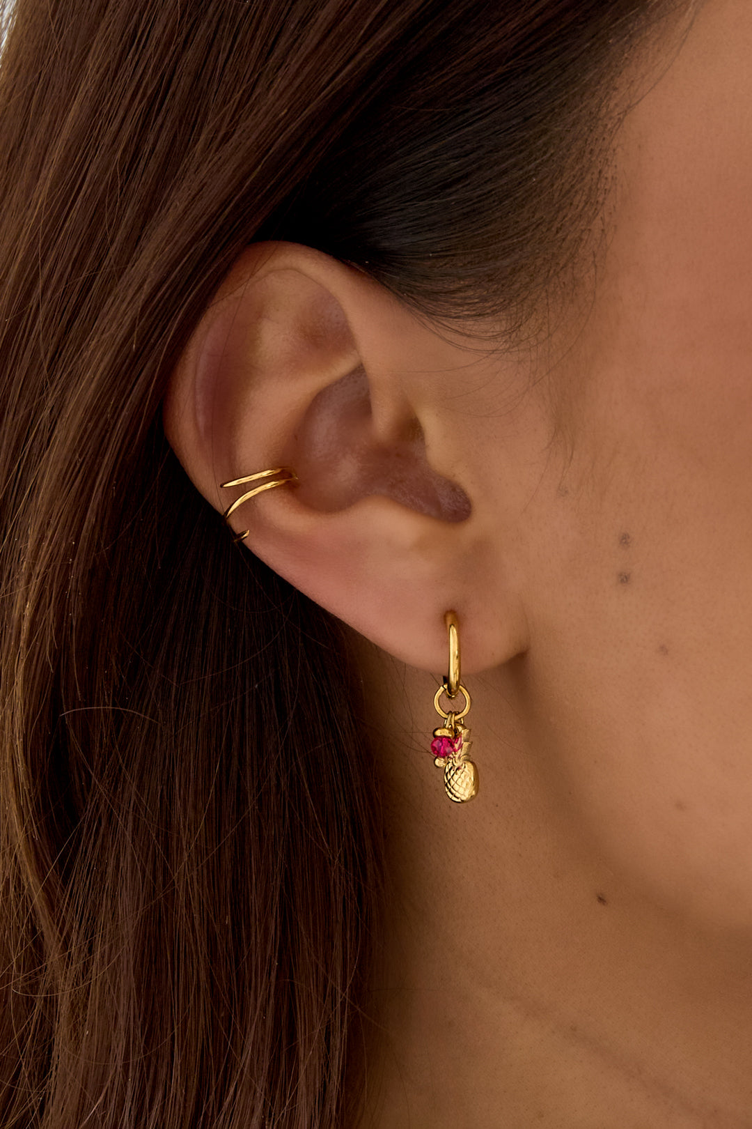 Earcuff Spiral Gold Goud kleur Stainless Steel