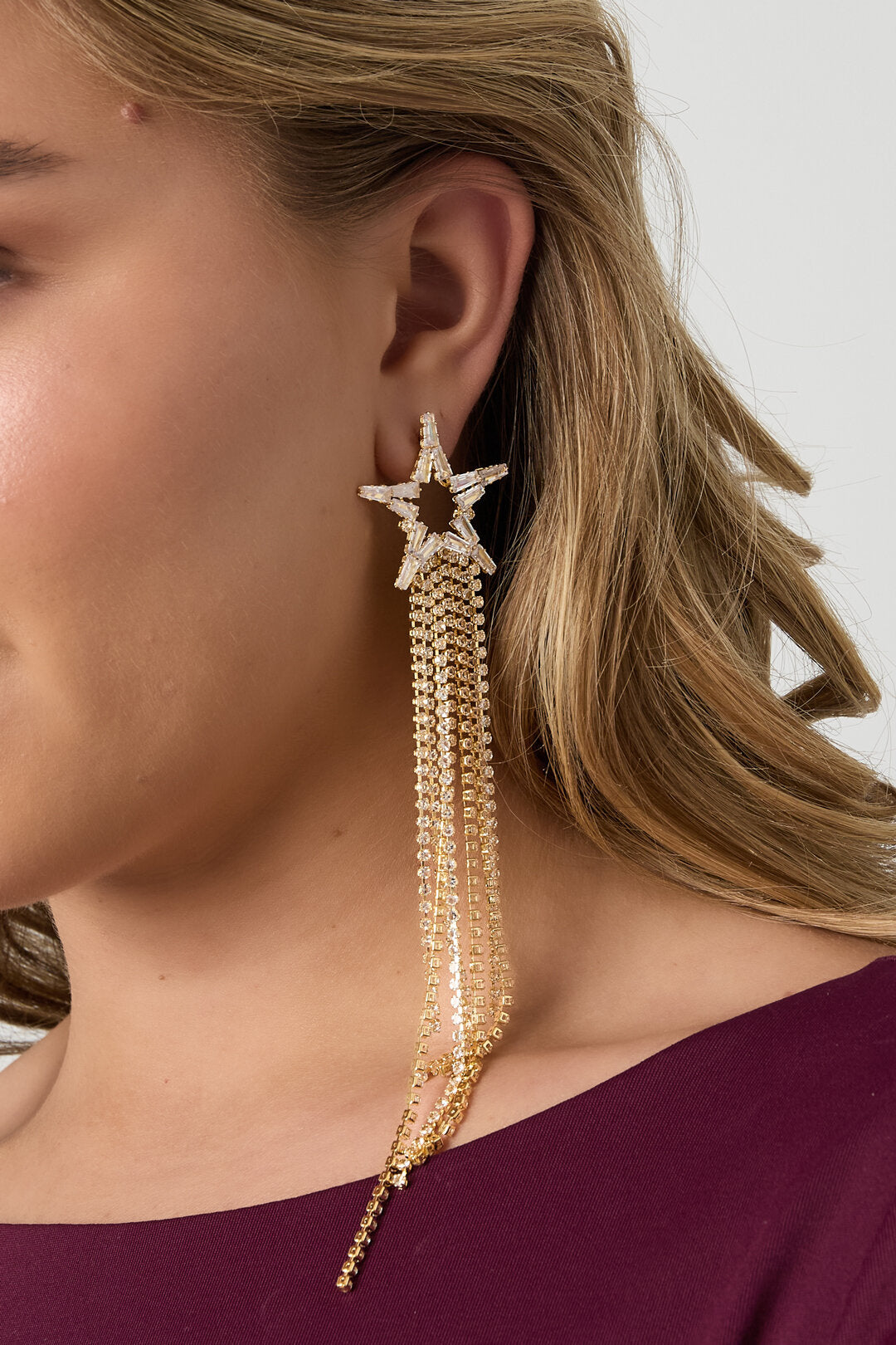Elegant Star Zircon Earrings for Christmas Parties