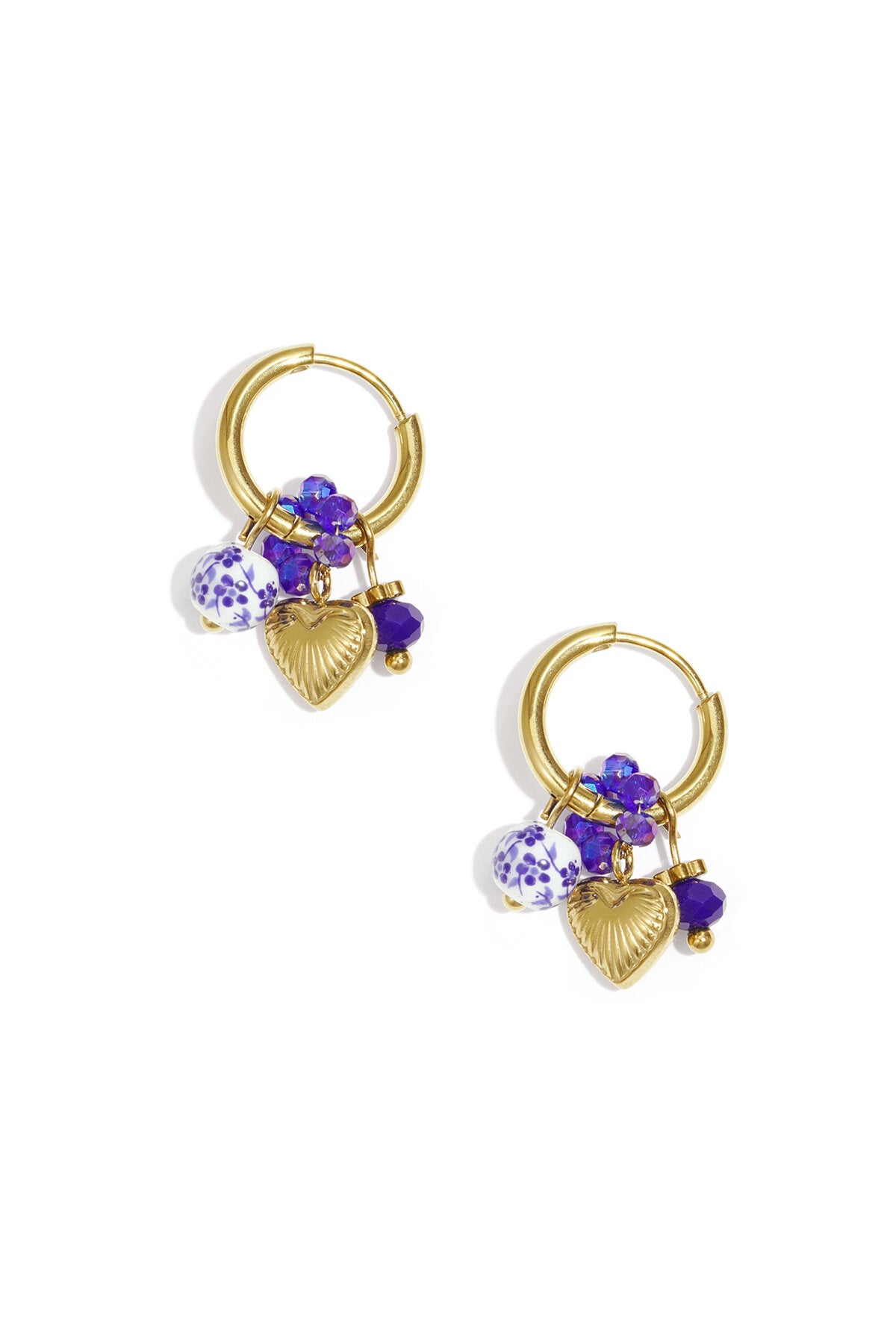 Elegant Gold Heart Loop Earrings for Everyday Glam