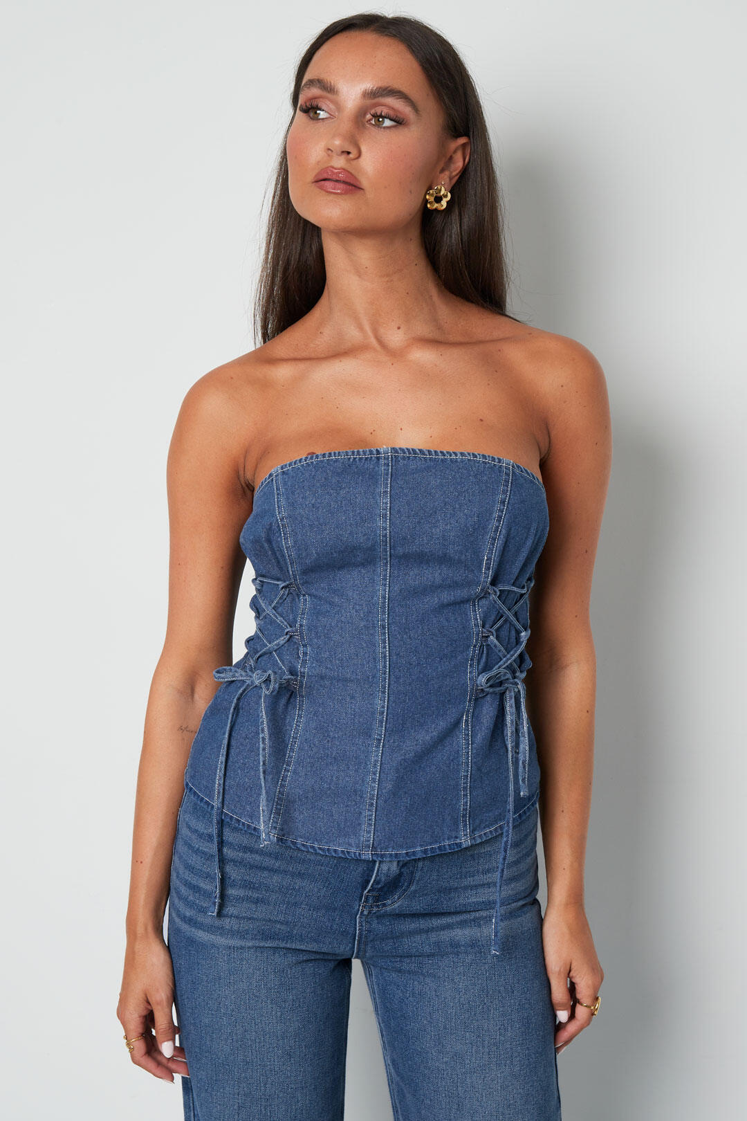 Elegant Blue Denim Top for Spring/Summer