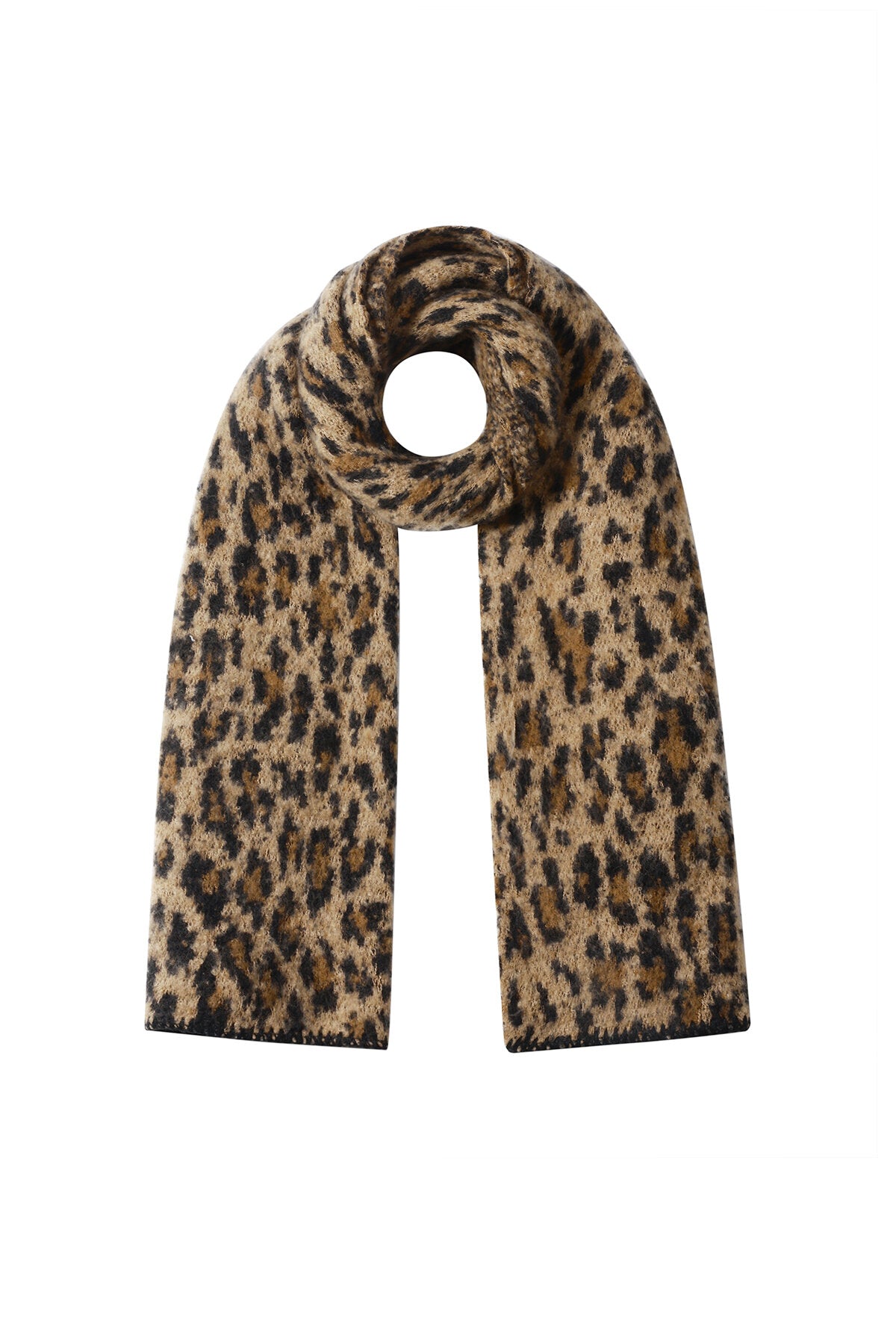 Stylish Khaki & Camel Leopard Print Winter Scarf for Women