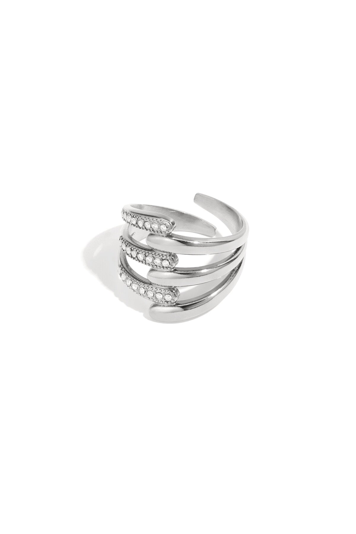 Elegant Adjustable Statement Ring in Silver & Gold