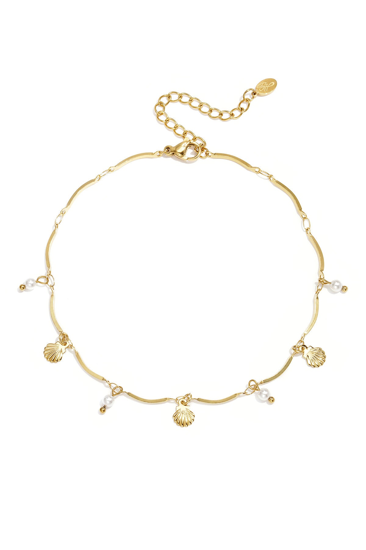 Stylish Gold Stainless Steel Shell Anklet for Summer