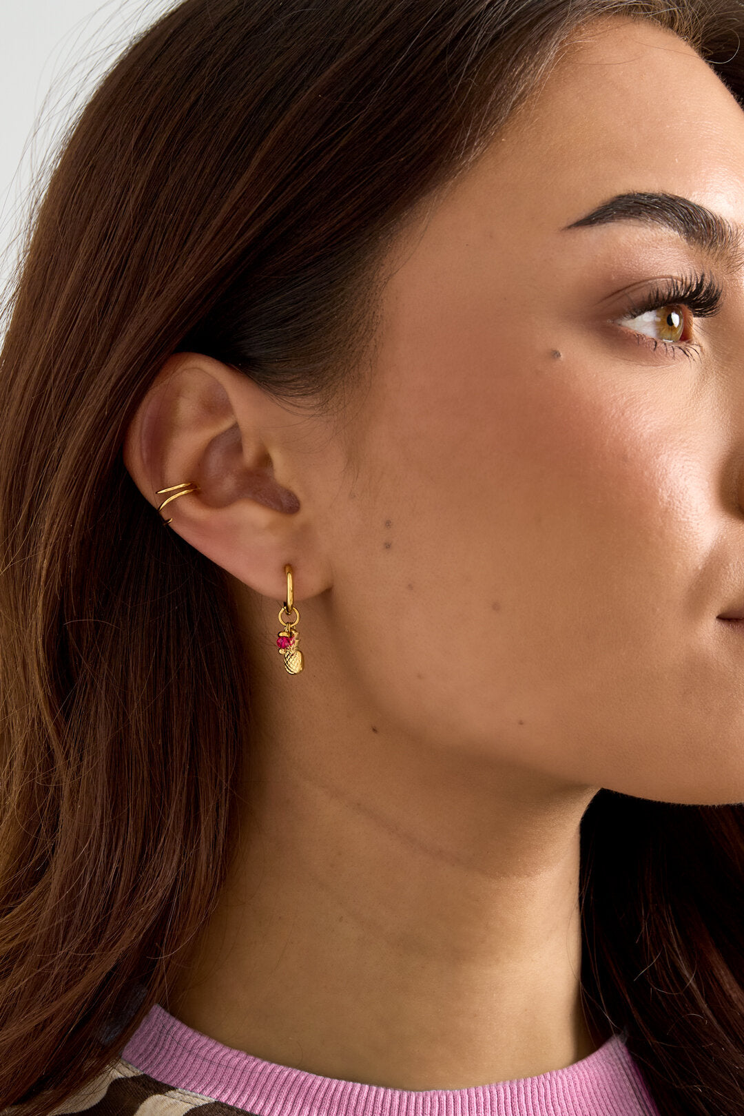Elegant Rose Red & Gold Drop Earrings for Spring/Summer