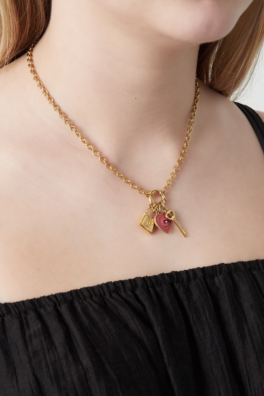 Elegant 14K Gold Plated Heart Pendant Necklace for Women