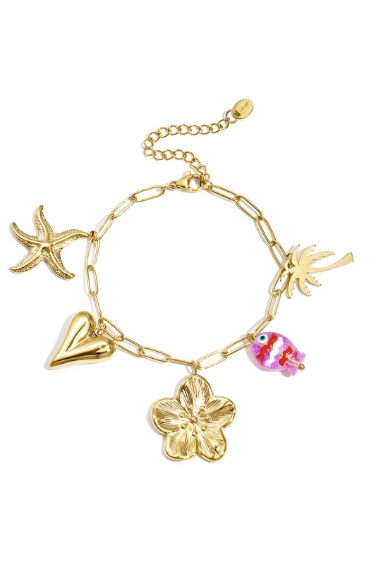 Chic Gold Charm Bracelet for Summer Vibes