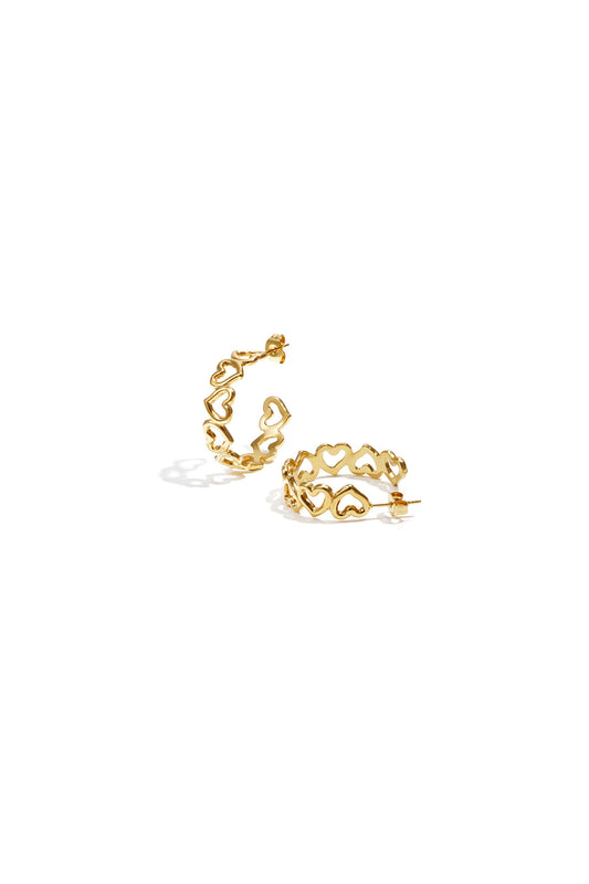 Stylish Stainless Steel Heart Hoop Earrings for Everyday Wear