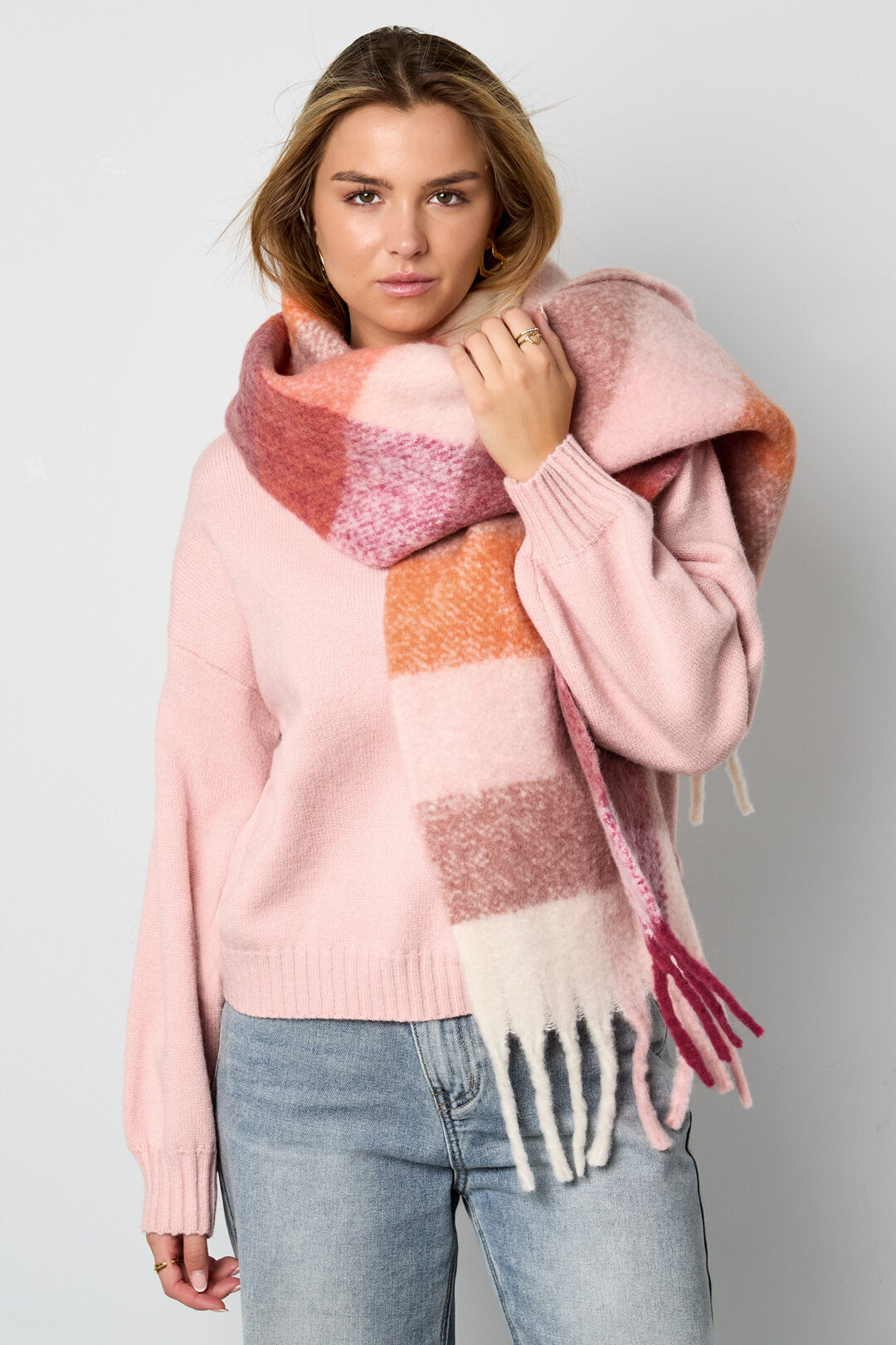 Cozy Winter Scarf for Women - Plaid Design, Multiple Colors
