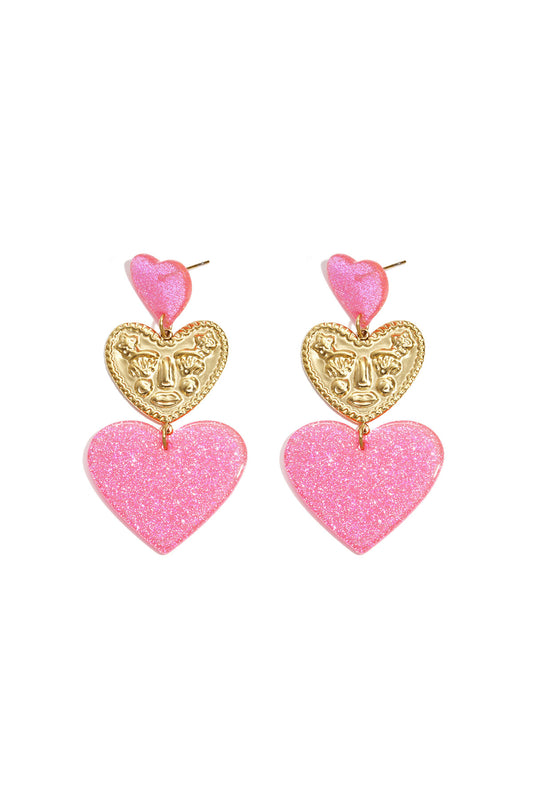 Romantic Heart Dangle Earrings for Spring/Summer