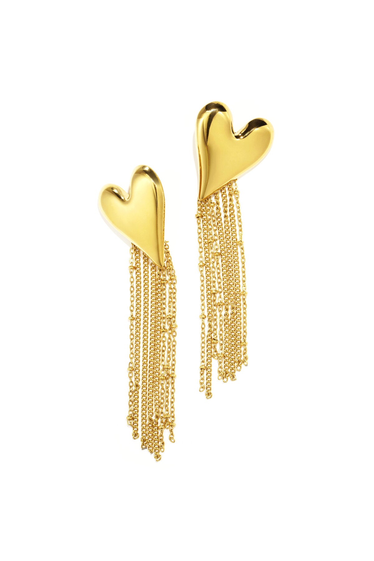 Elegant Gold Heart Dangle Earrings for Women