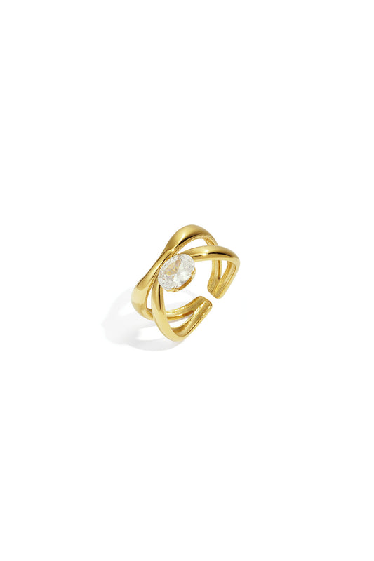 Lumé Adjustable Gold Zircon Ring for All