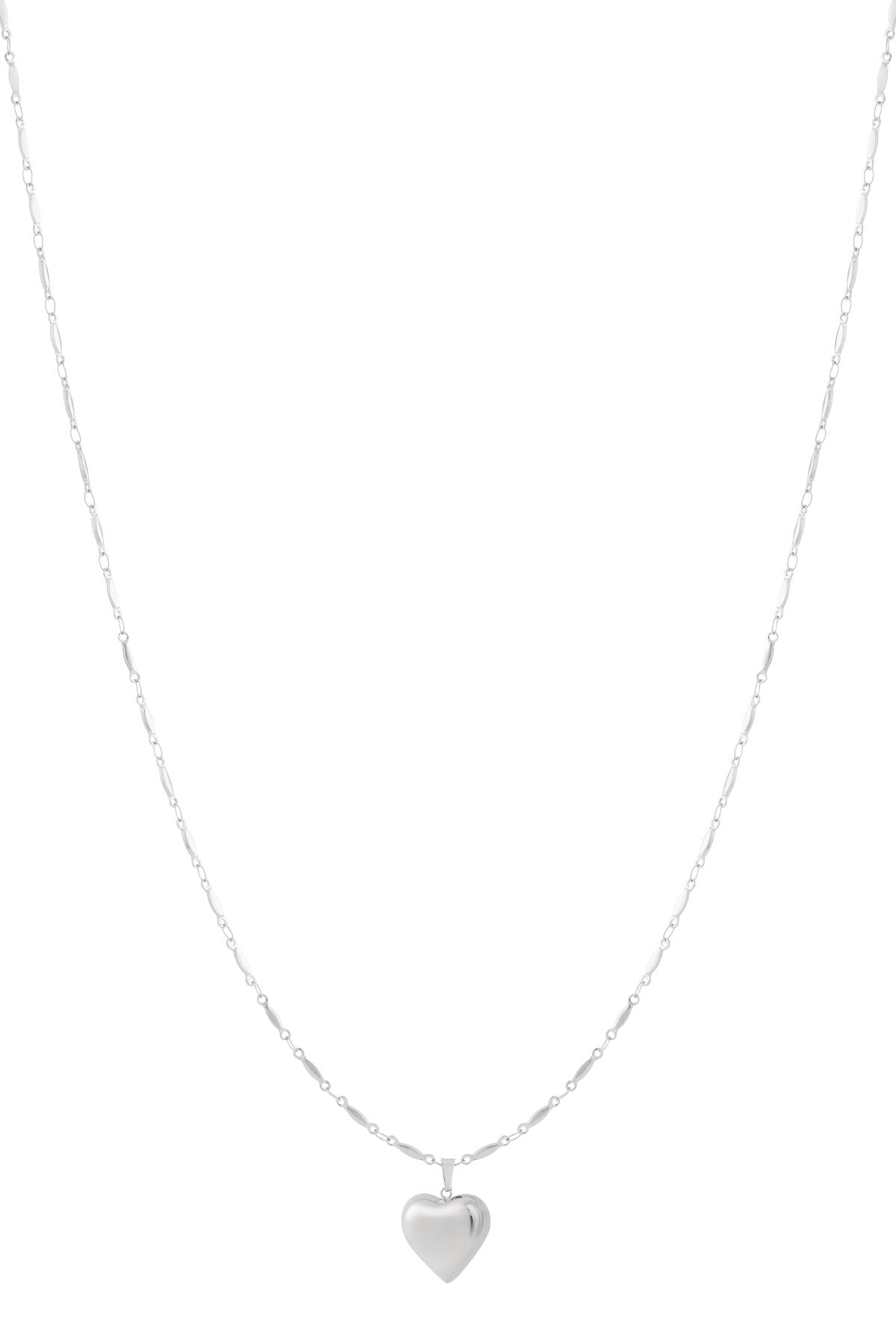 Elegant Long Heart Necklace in Silver & Gold