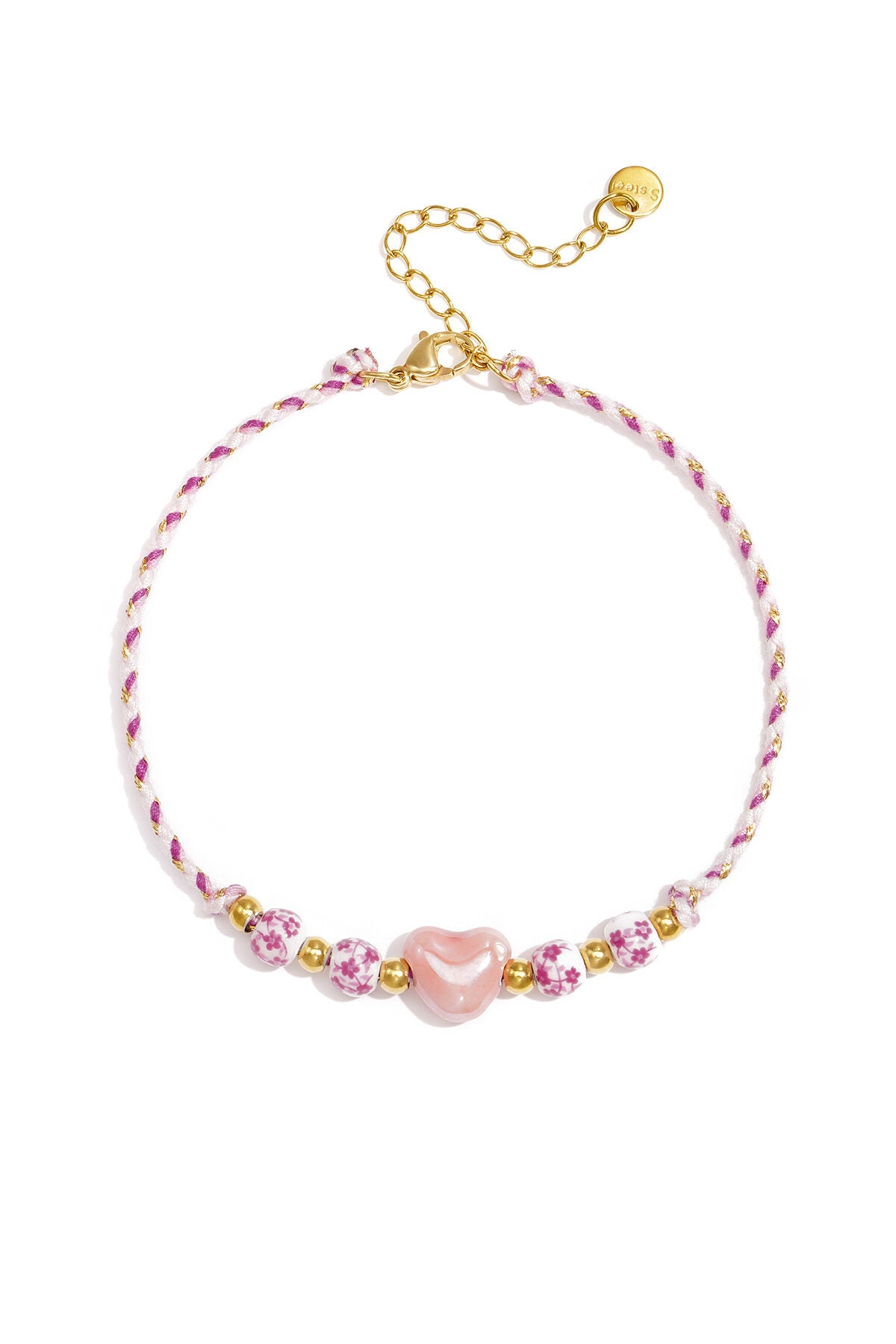 Charming Pink Heart Anklet for Summer