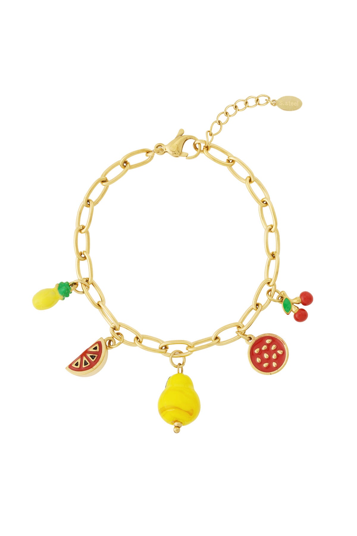 Charming 14K Gold Plated Fruit Charm Bracelet
