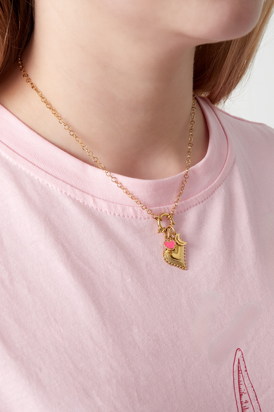 Elegant 14K Gold Plated Heart Pendant Necklace for Women