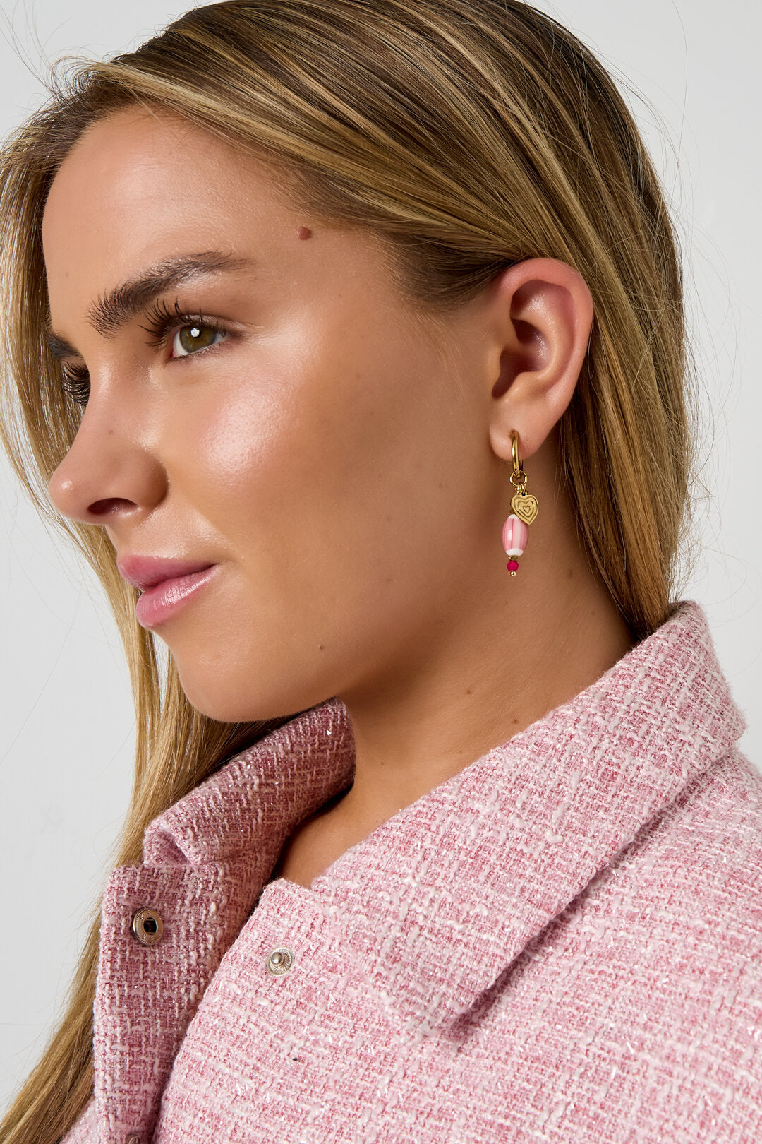 Elegant Gold Heart Drop Earrings for Women
