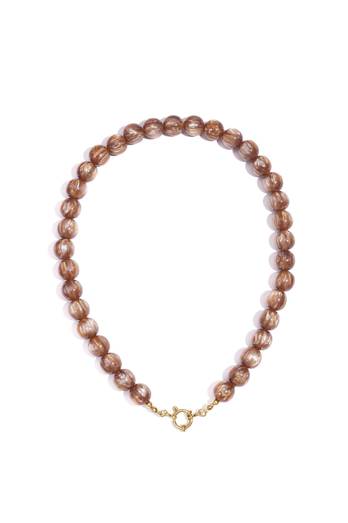 Chic Resin & Stainless Steel Beaded Necklace