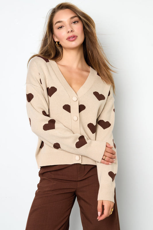 Cute Heart Knit Cardigan for Fall/Winter