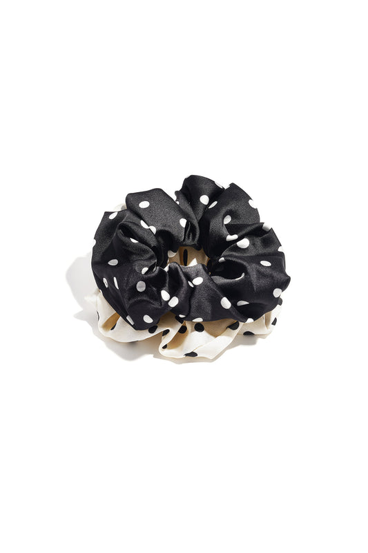 Stylish Black Polka Dot Scrunchie Set for Everyday Elegance