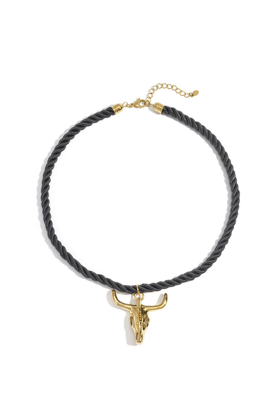 Stylish 14K Gold Plated Black Pendant Necklace for Women