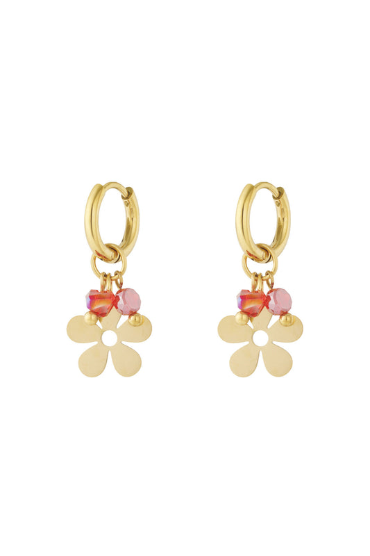 Stylish Pink Crystal Drop Earrings for Spring