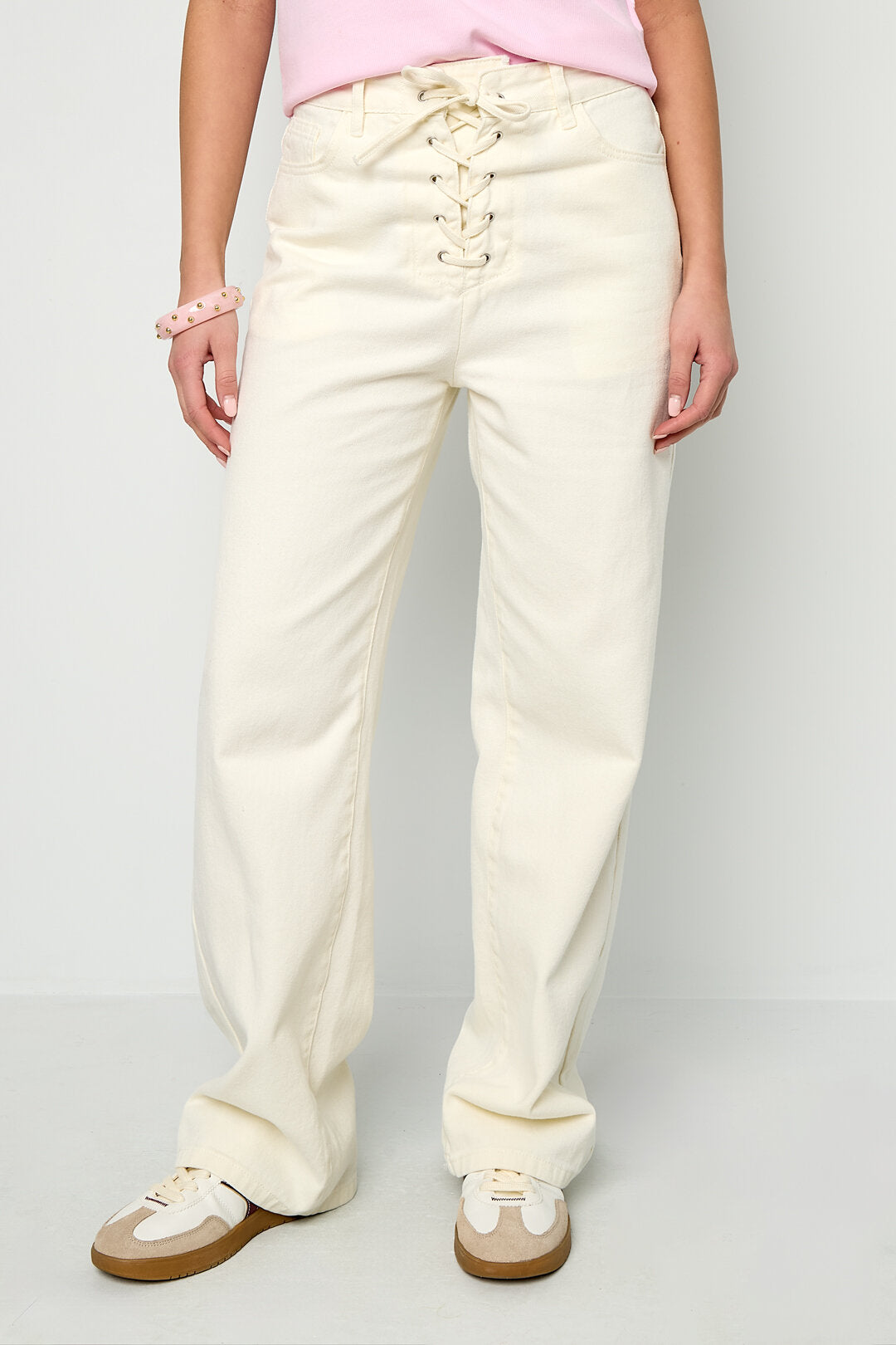 Gimme Off-White Straight Denim Pants - All Fit Comfort