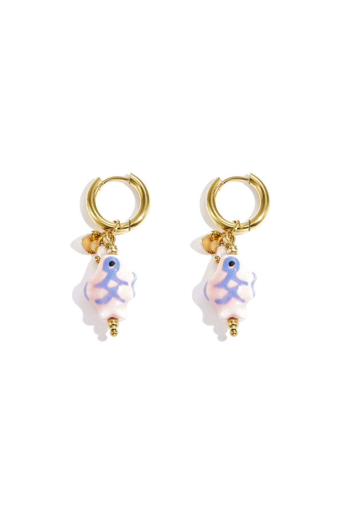 Stylish Pink & Orange Fish Drop Earrings for Spring/Summer