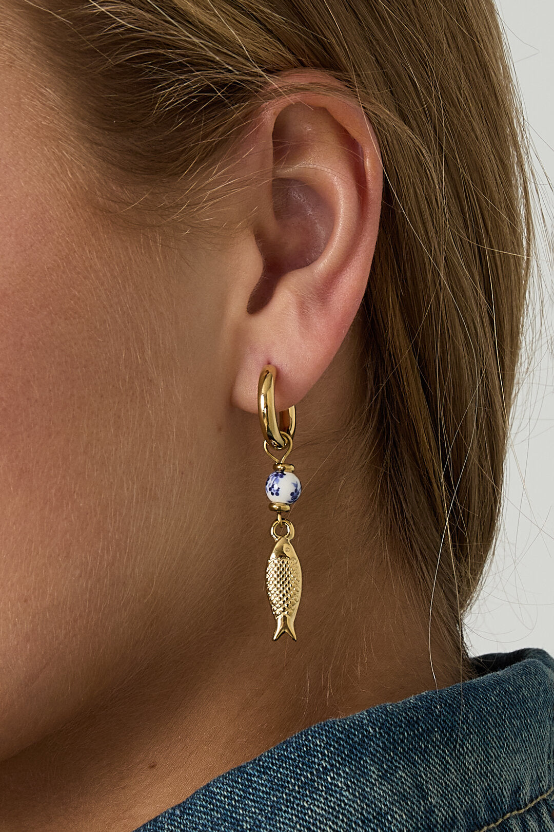 Stylish Gold Fish Dangle Earrings for Spring/Summer