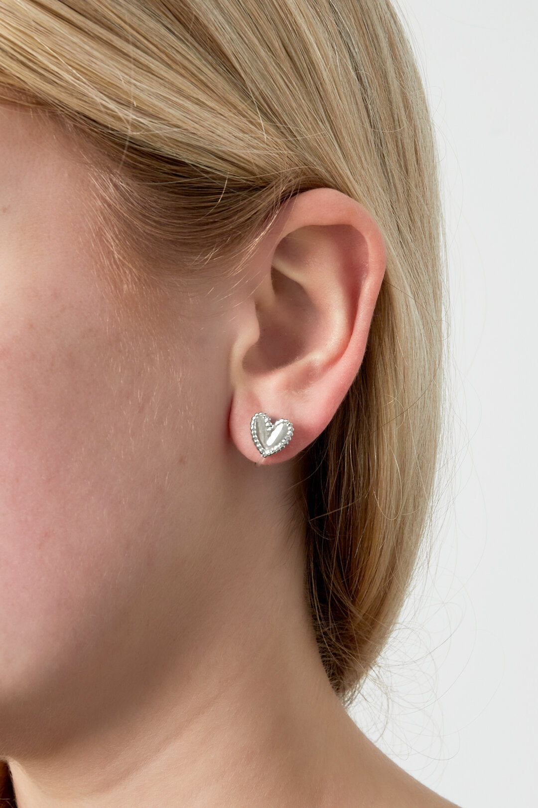 Stylish 14K Gold Plated Heart Clip-On Earrings