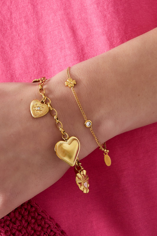 Elegant Stainless Steel Charm Bracelets in Silver & Gold