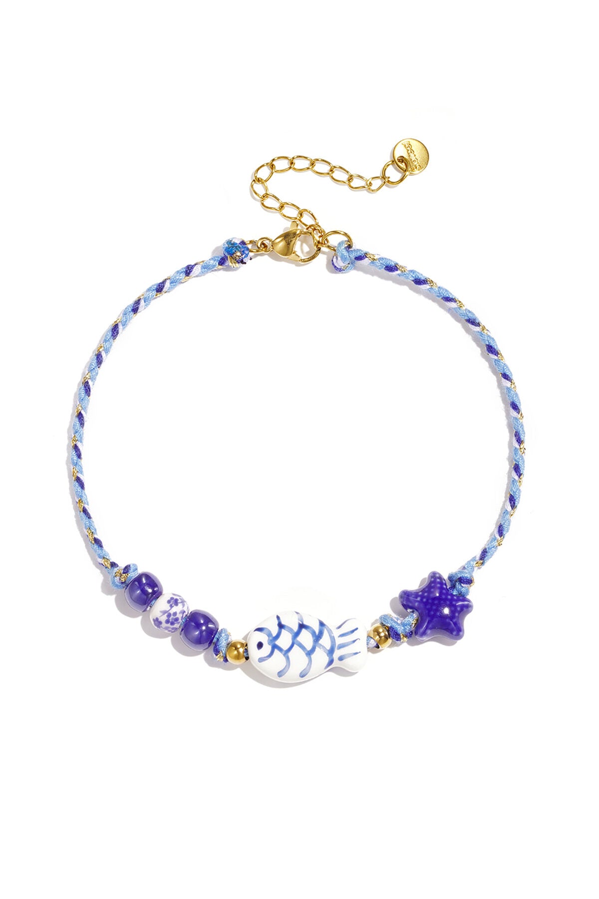 Charming Pink and Blue Fish Anklet for Summer Beach