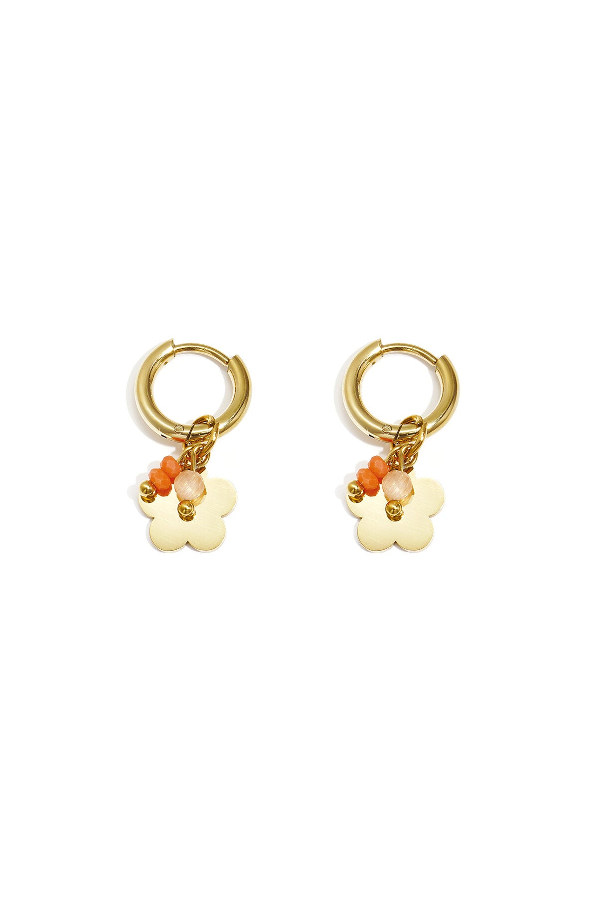 Stylish Orange & Pink Crystal Drop Earrings for Spring