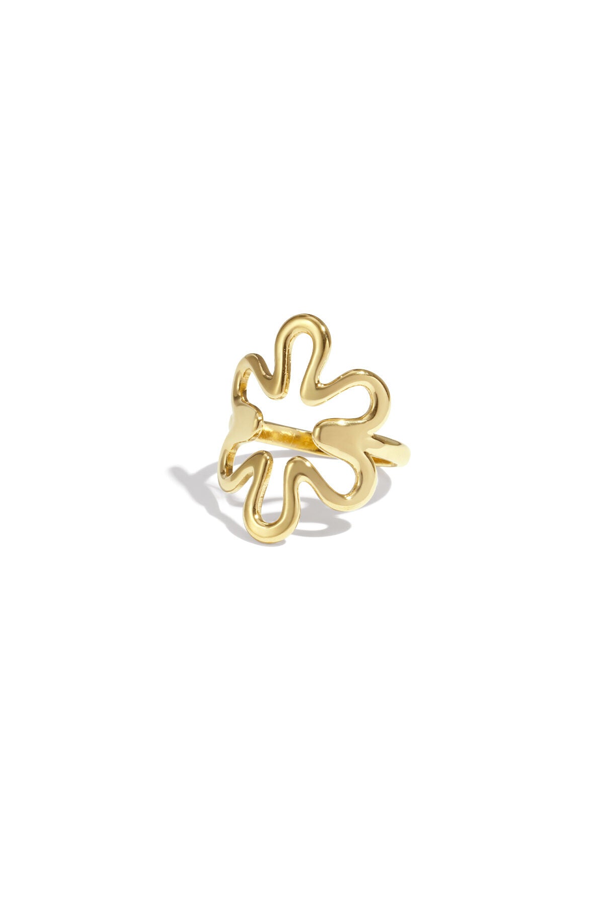 Elegant Adjustable Flower Ring - Silver & Gold