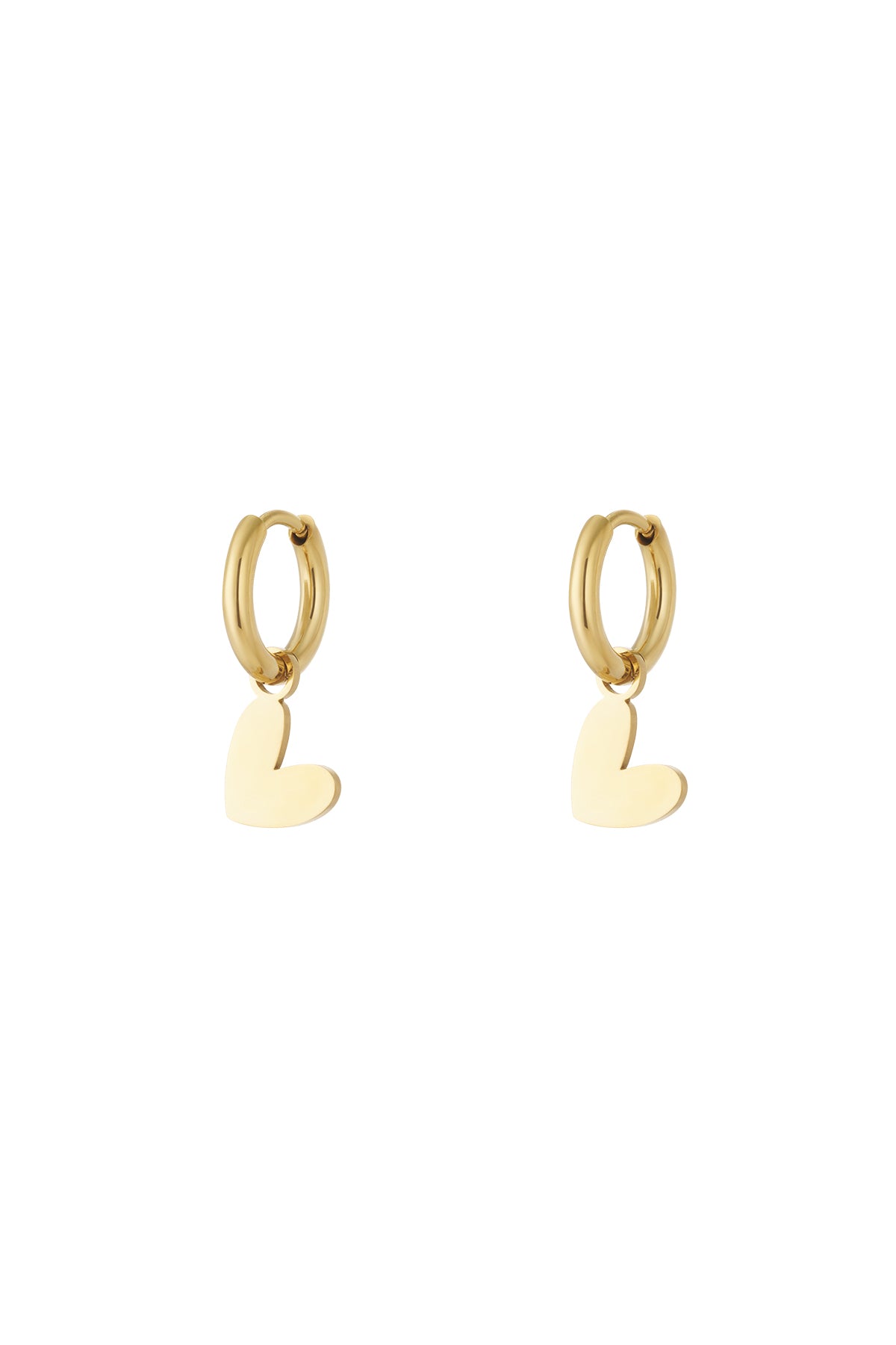 Elegant Heart-Shaped Drop Earrings, Silver & Gold