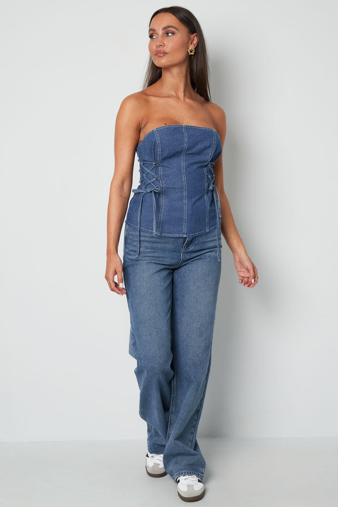 Elegant Blue Denim Top for Spring/Summer
