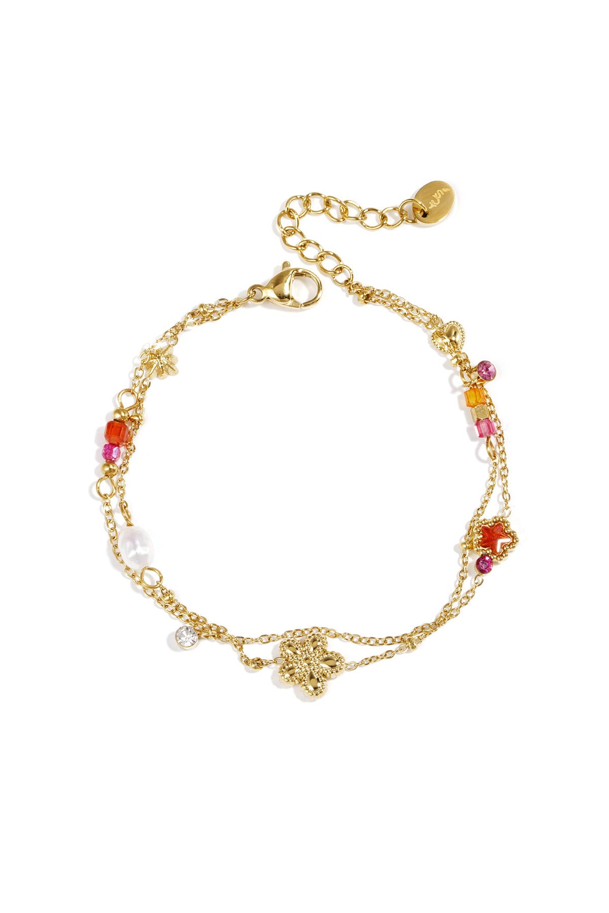 Elegant Gold Color Multi-Layered Charm Bracelet for Women