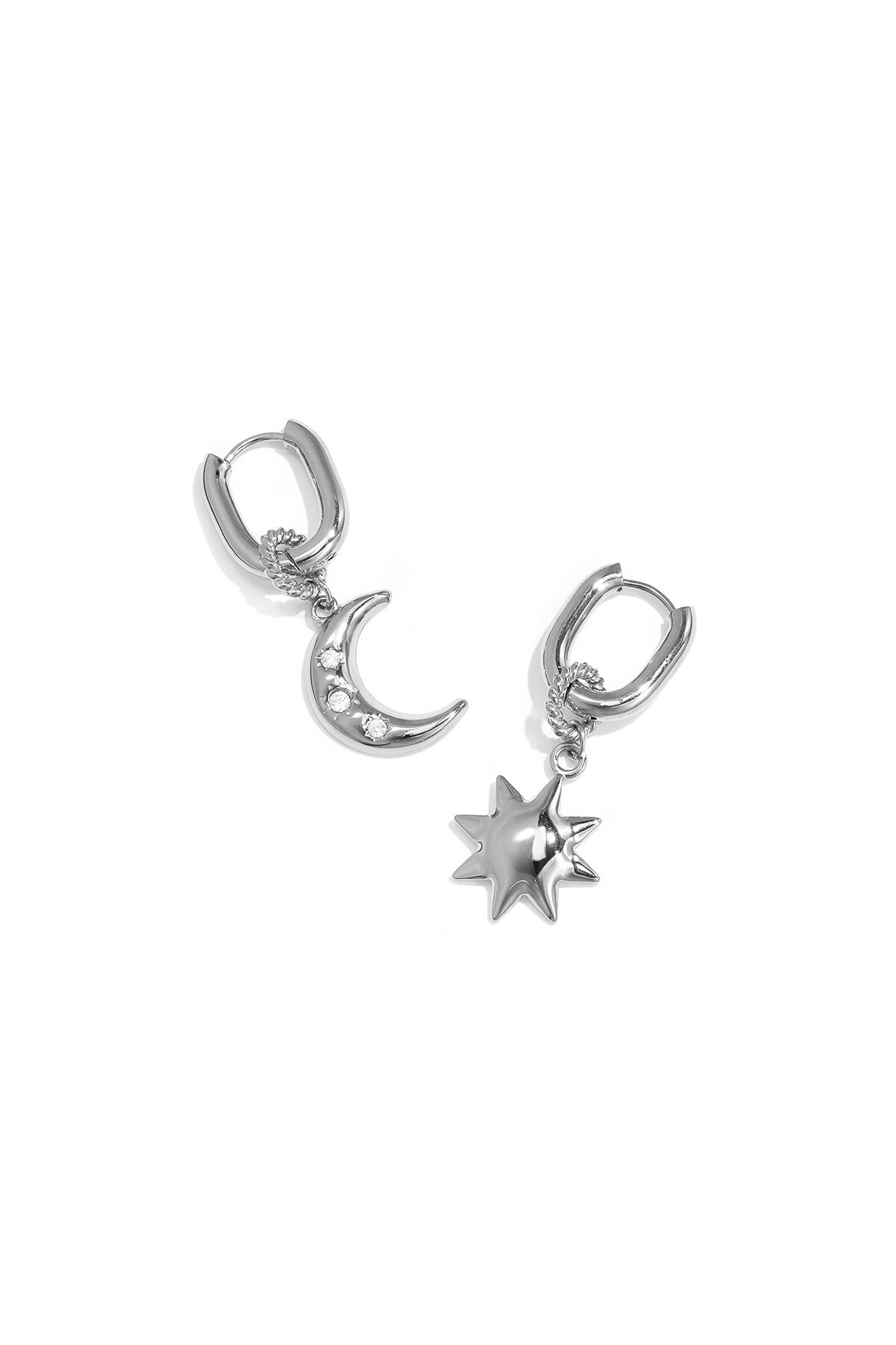 Elegant Sun & Moon Zircon Drop Earrings for Women