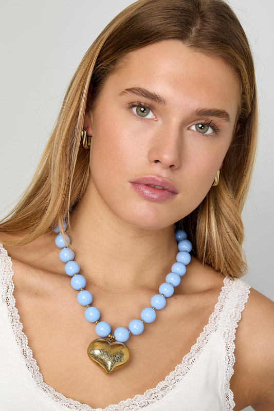 Charming Heart Beaded Necklace for Spring/Summer