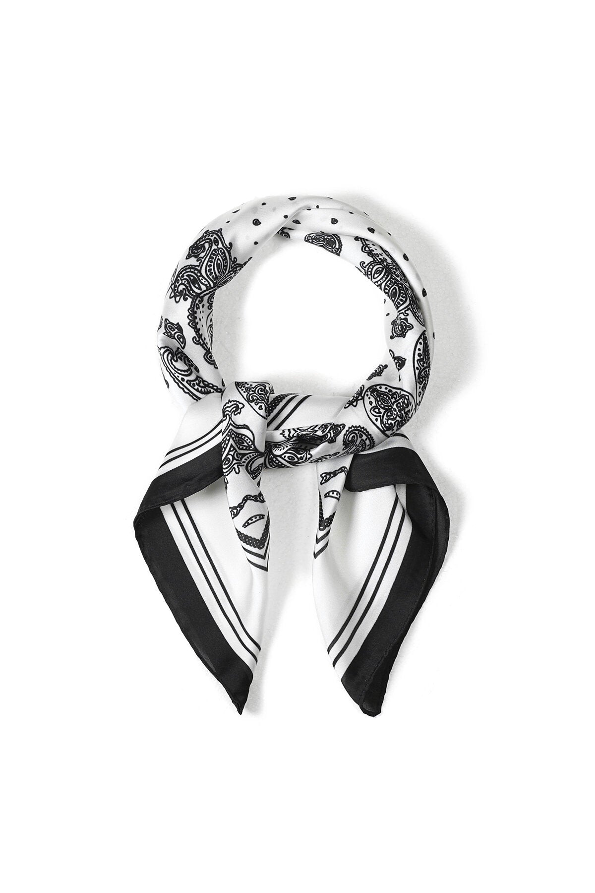 Elegant White Paisley Summer Scarf for Women