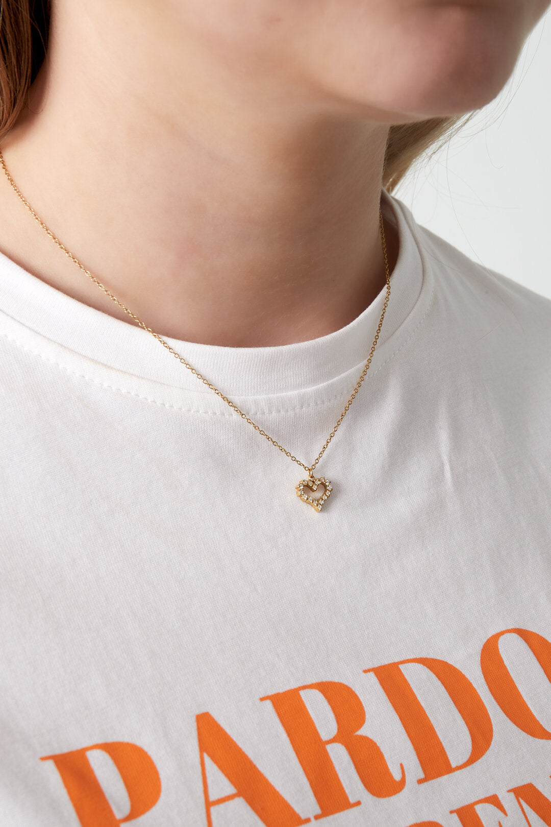Elegant Heart Pendant Necklace, 14K Gold & Silver