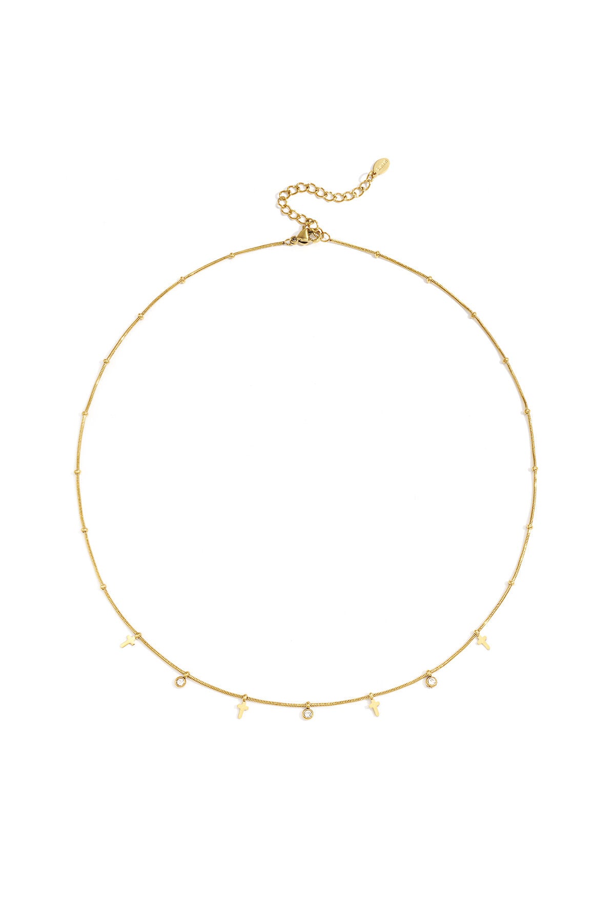 Elegant Gold Stainless Steel Cross Necklace