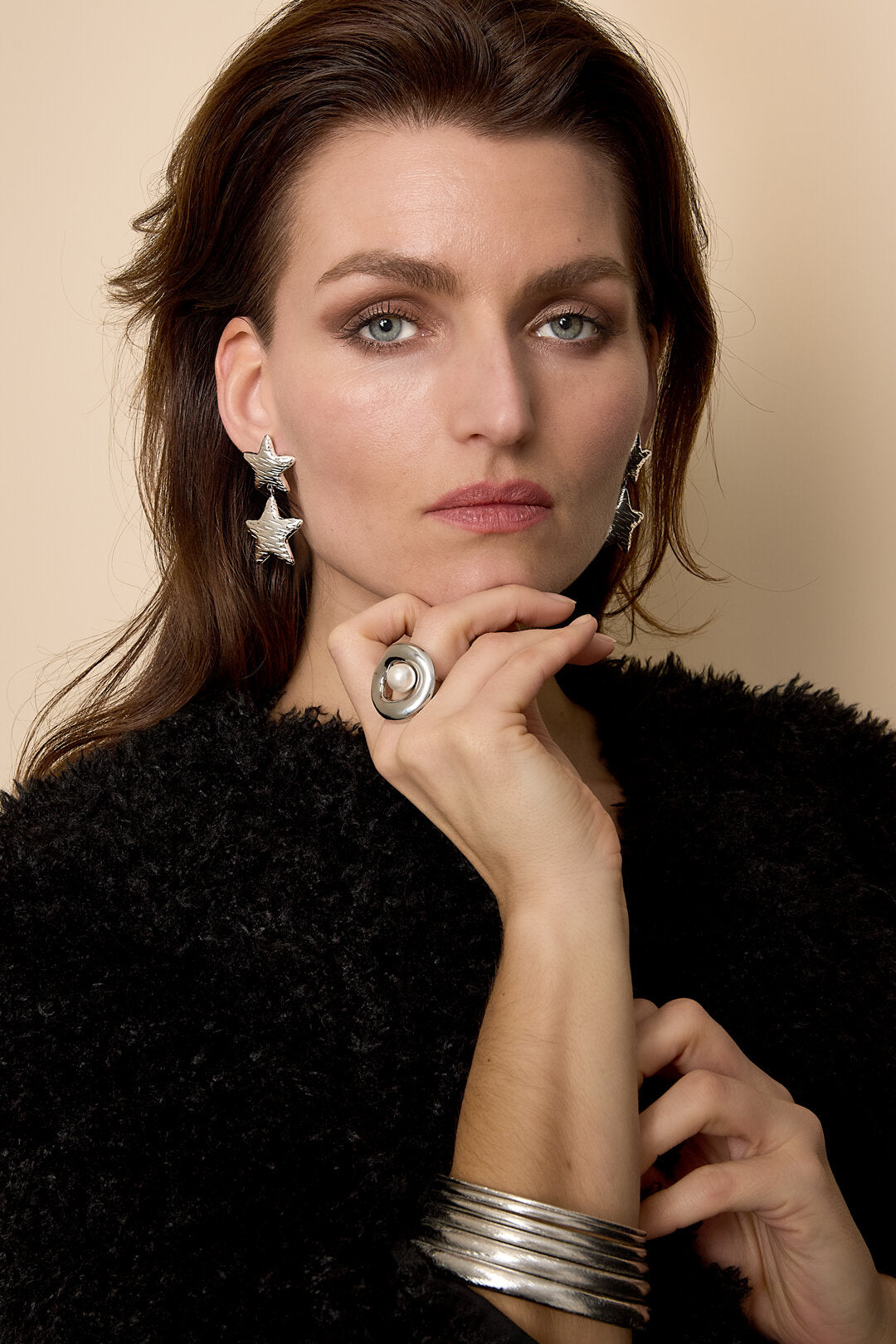 Elegant Star Drop Earrings for Women, Silver & Gold