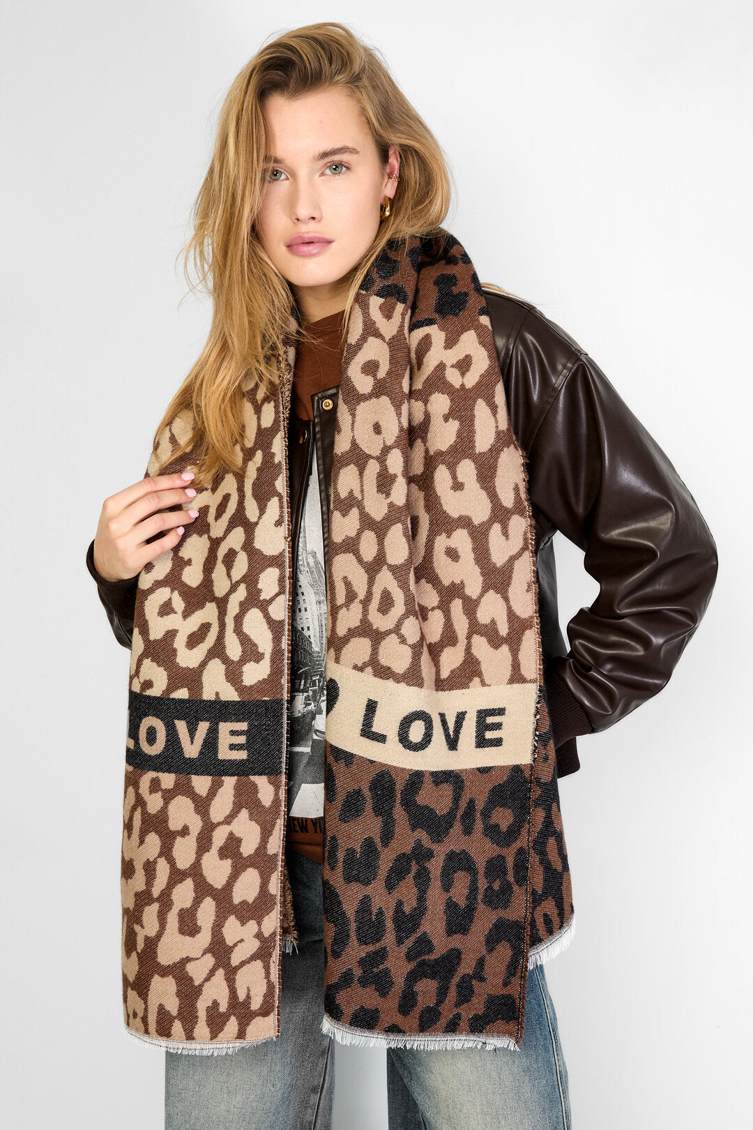 Chic Leopard Print Winter Scarf for Women