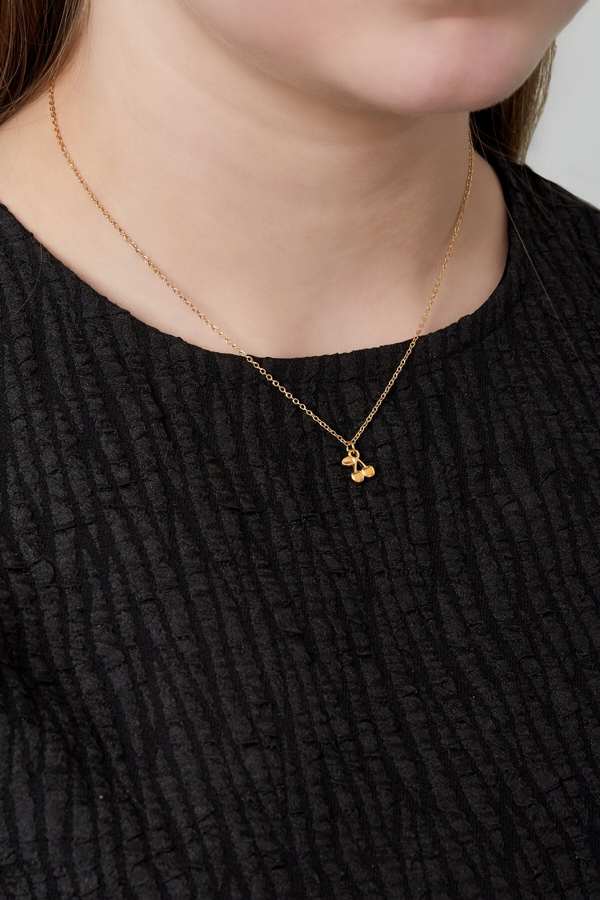 Elegant Gold-Color Fruit Pendant Necklace for Women