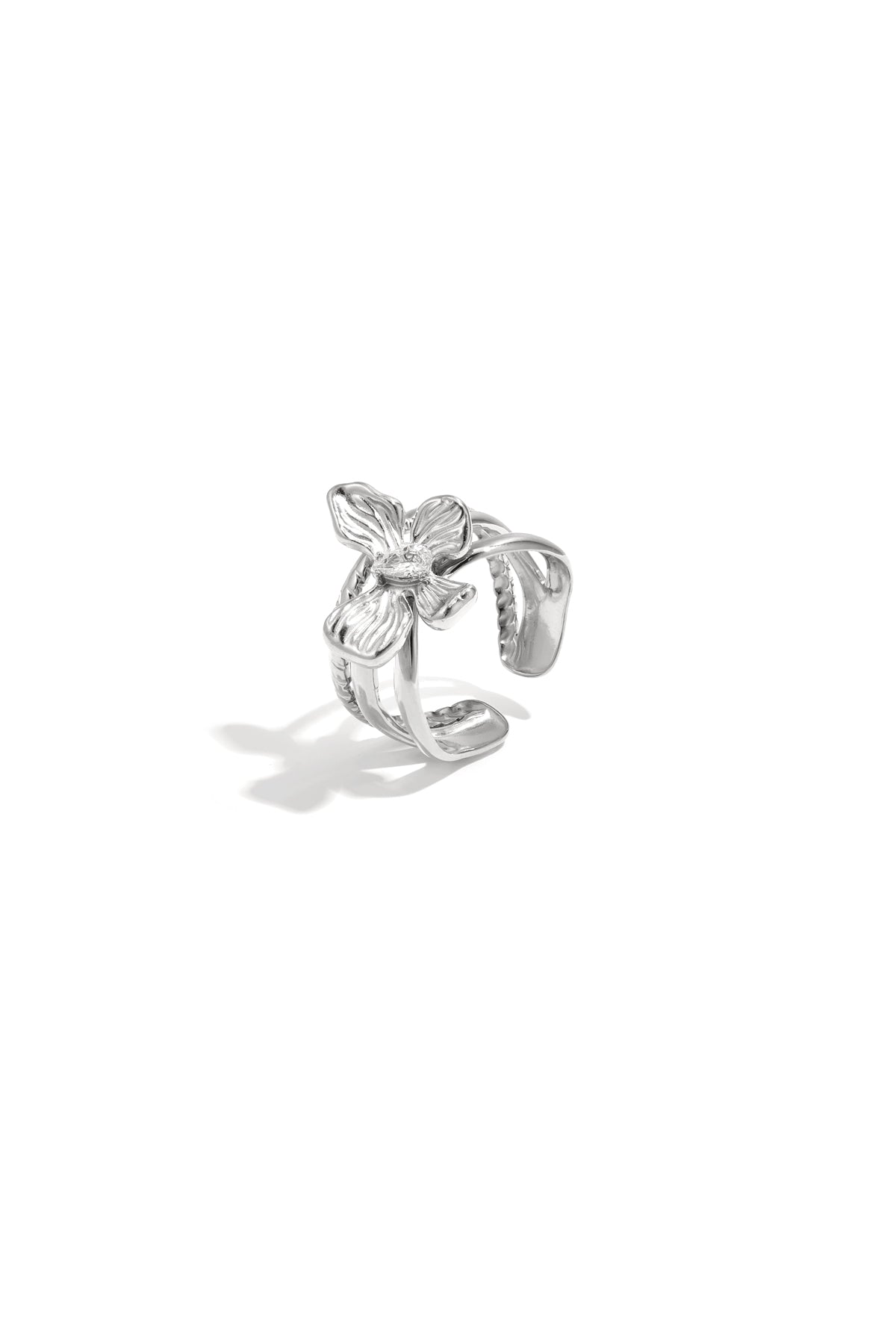 Elegant Adjustable Statement Ring, Silver & Gold