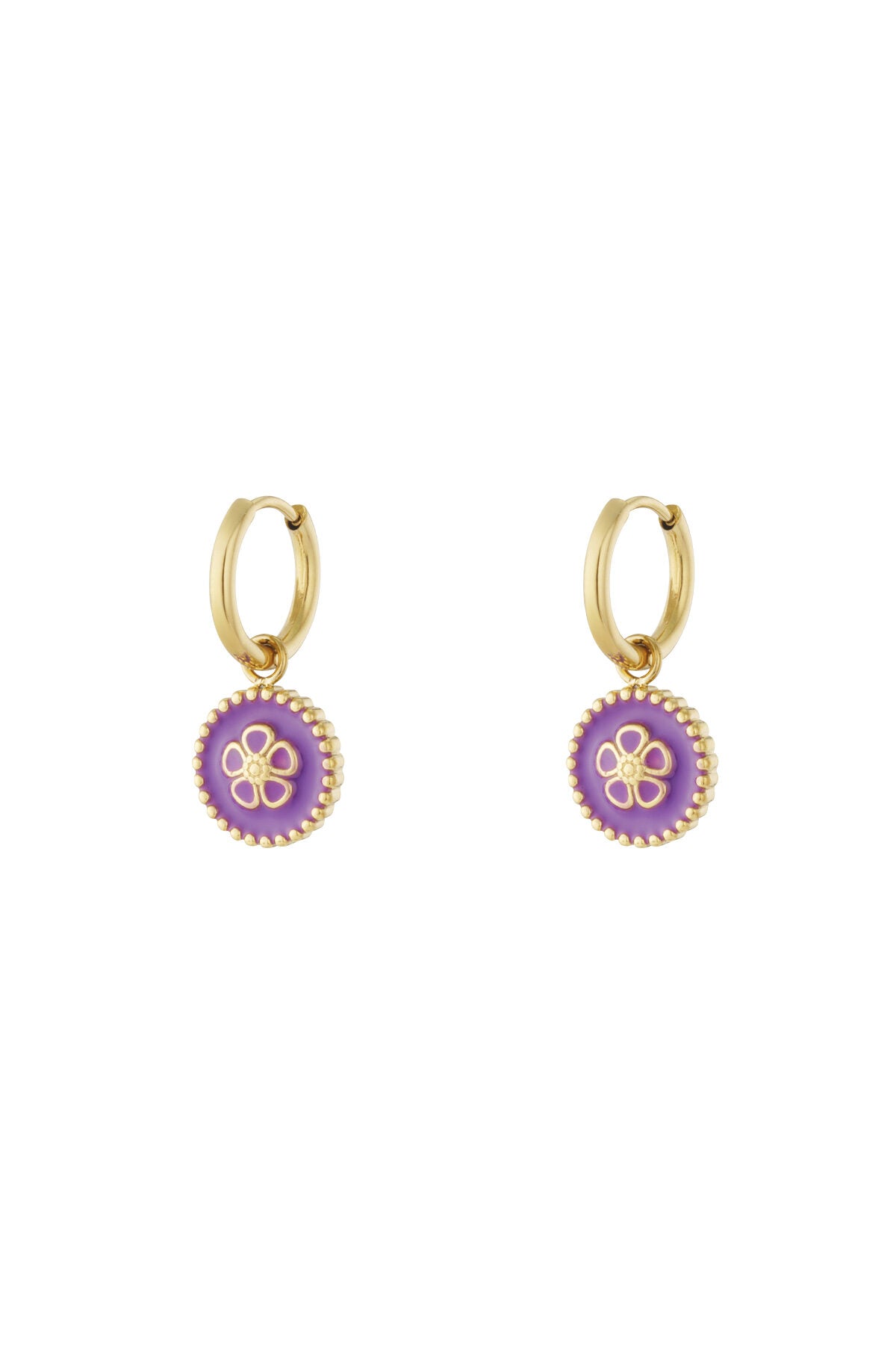 Stylish Stainless Steel Flower Drop Earrings for Spring