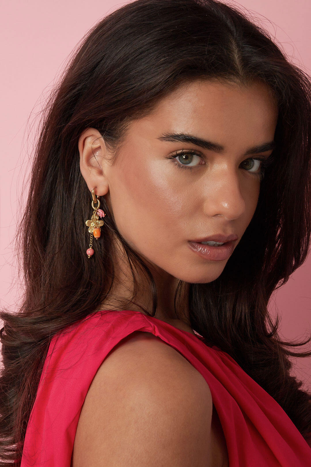 Elegant Brown & Gold Beaded Earrings for Women